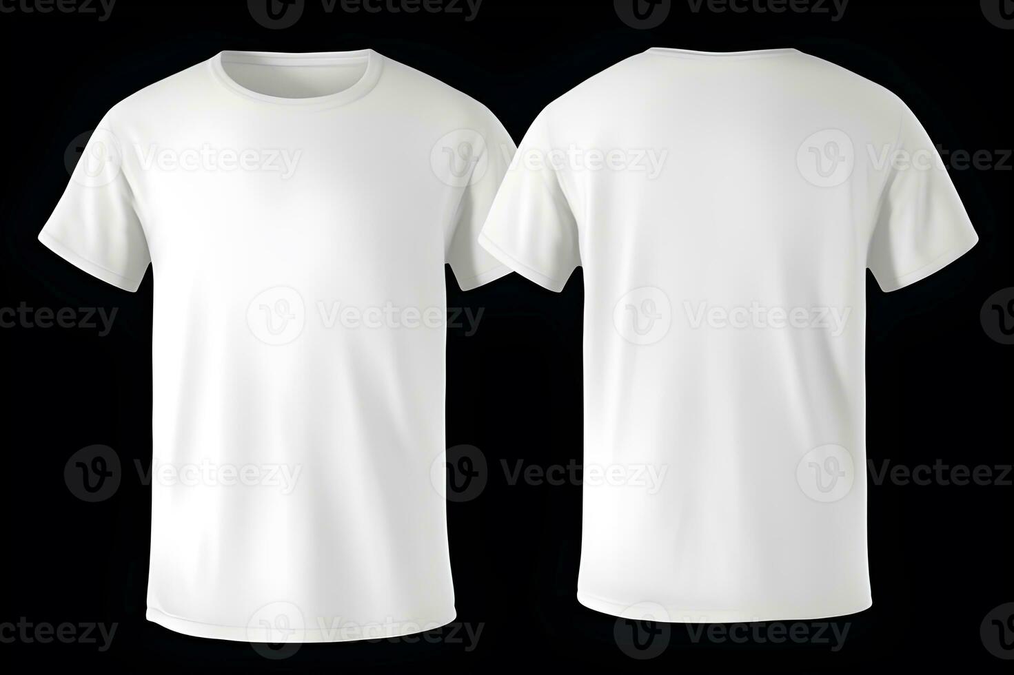 Men's white T-Shirt Template for Design Mockup and Print. Generative AI photo