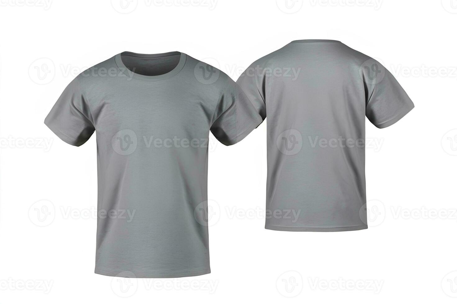 Men's grey T-Shirt Template for Design Mockup and Print. Generative AI photo