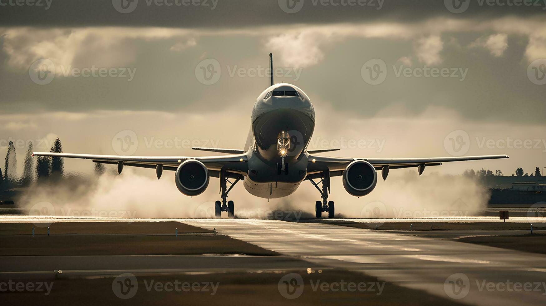 salida a el cielo avión tomando apagado desde el aeropuerto. generativo ai foto