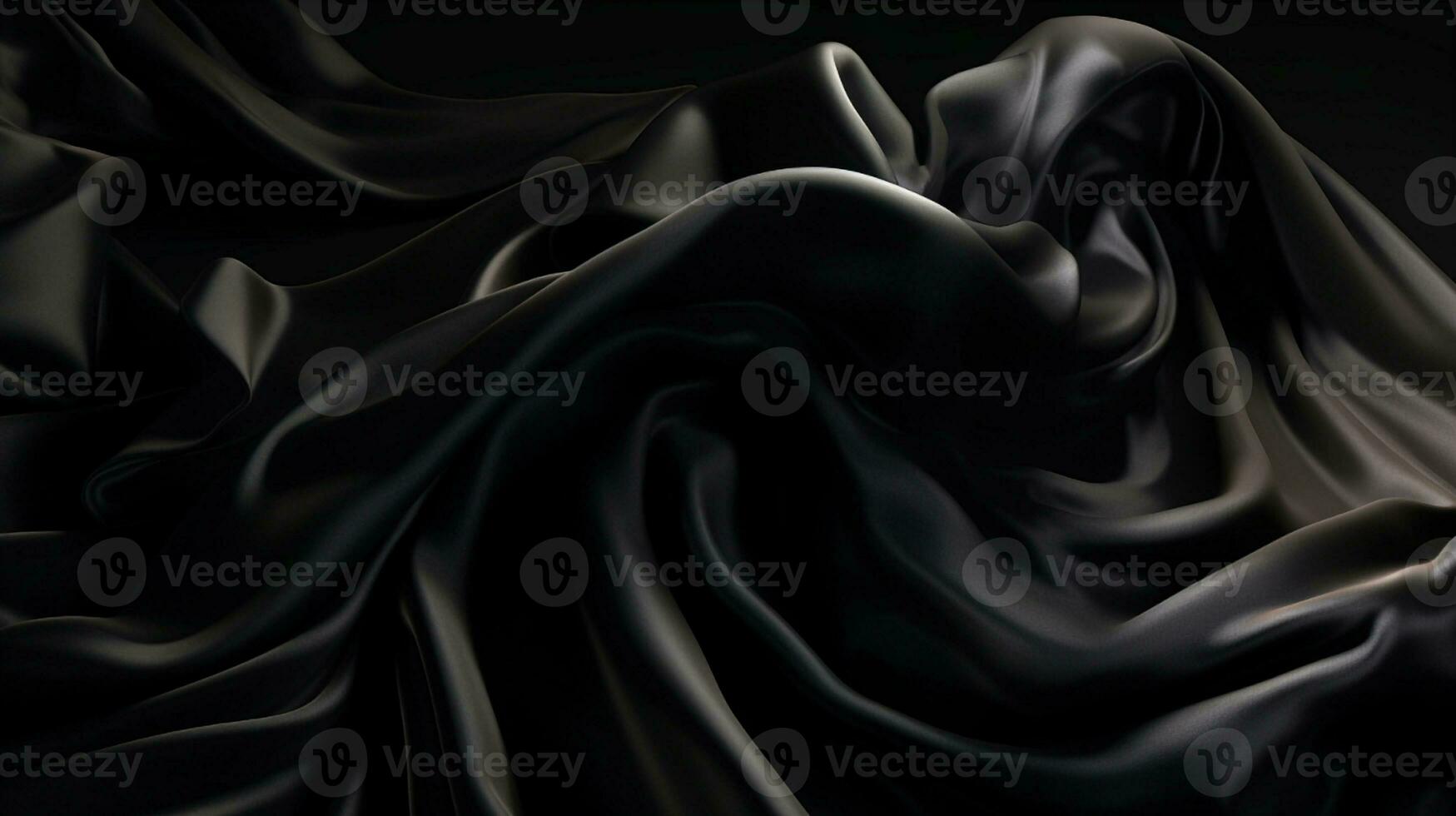 Smooth and Soft Black Satin Silk Background. Generative AI photo