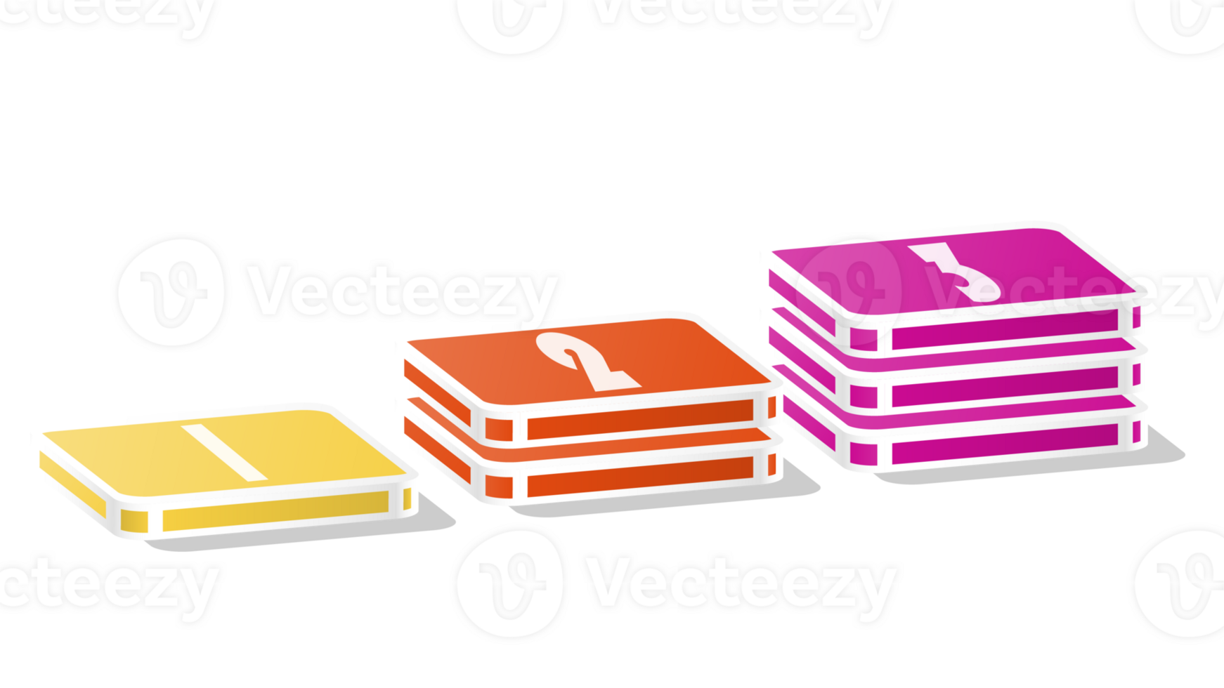 Barra gráfico retangular 3d, infográficos elementos diagrama com 3 passos. png