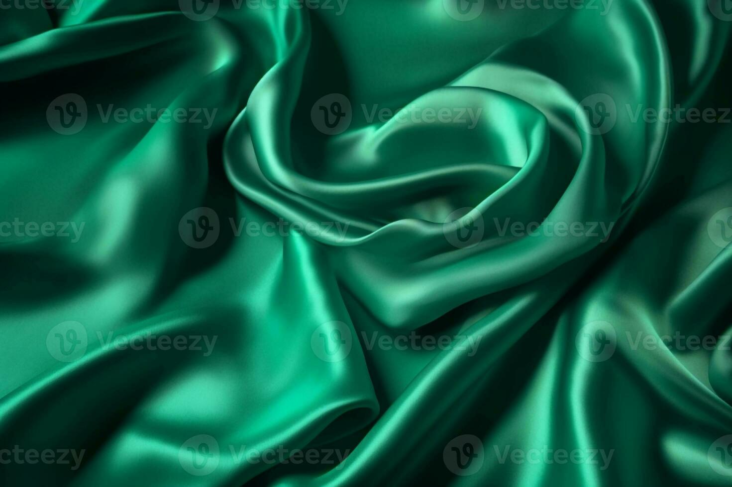 Smooth and Soft Green Satin Silk Background. Generative AI photo