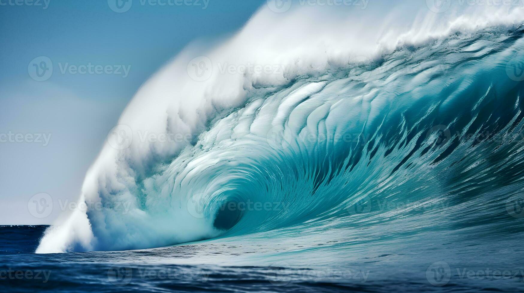 poderoso Oceano ola estrellarse en contra orilla. generativo ai foto