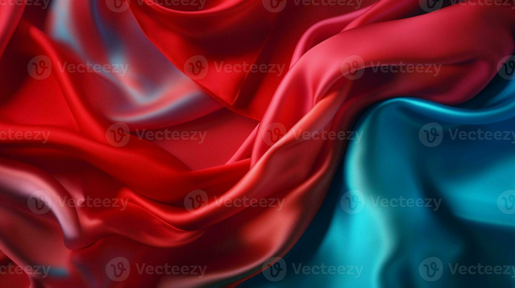 Smooth and Soft red and blue Satin Silk Background. Generative AI photo