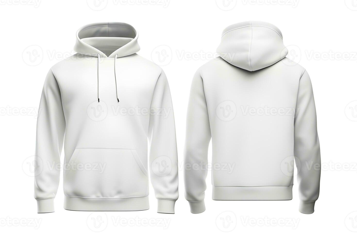 White Hoodie Sweatshirt Template for Design Mockup and Print. Generative AI photo