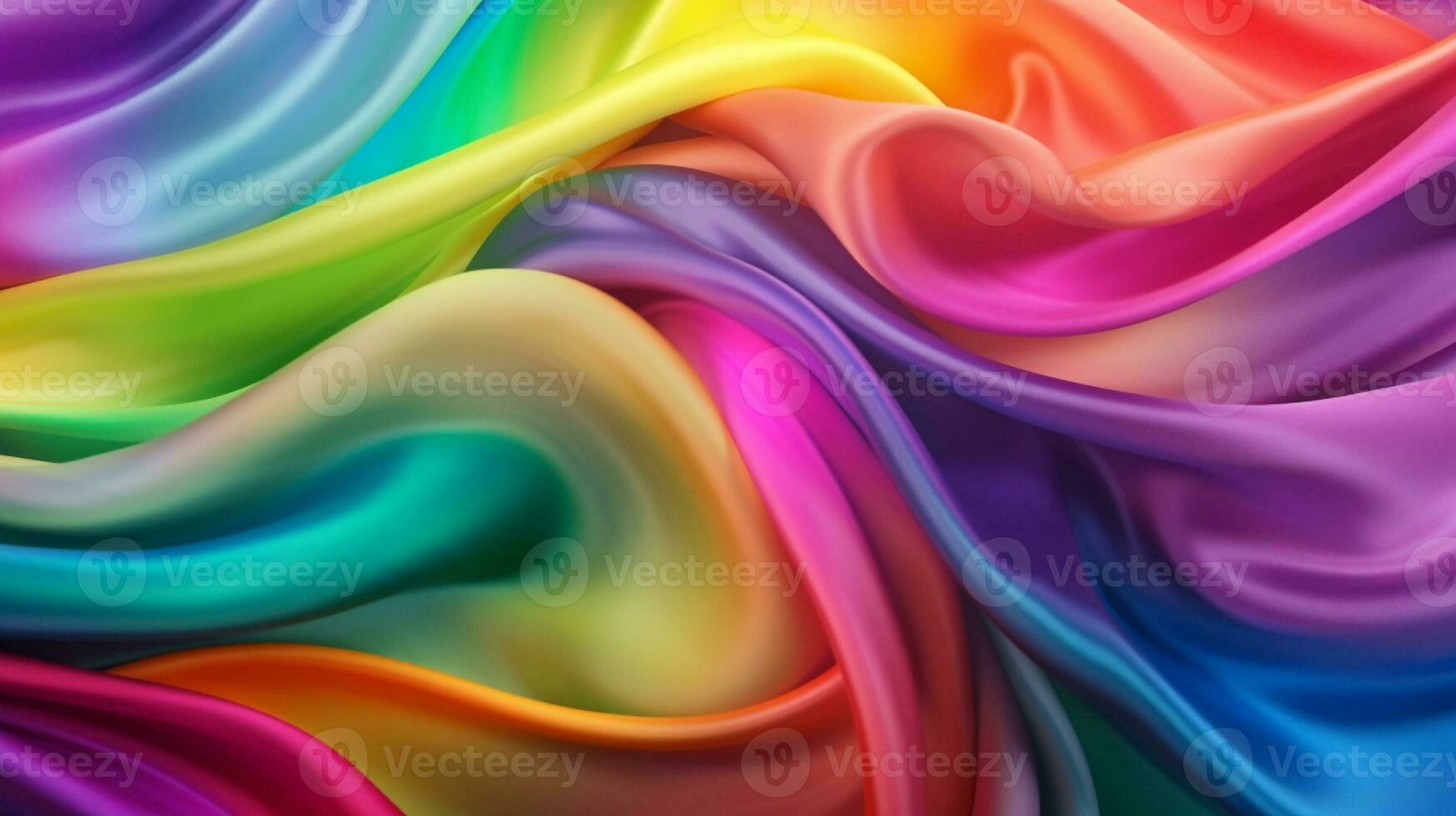 Smooth and Soft rainbow colored Satin Silk Background. Generative AI photo