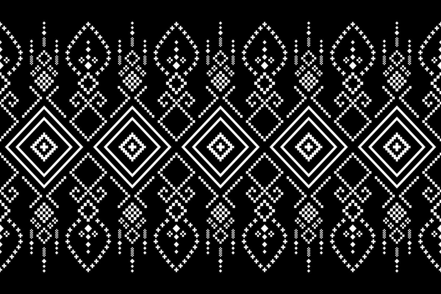 Nature vintages cross stitch traditional ethnic pattern paisley flower Ikat background abstract Aztec African Indonesian Indian seamless pattern for fabric print cloth dress carpet curtains and sarong vector