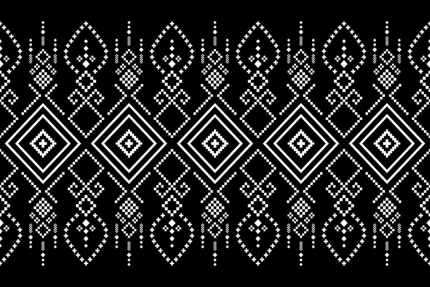 Nature vintages cross stitch traditional ethnic pattern paisley flower Ikat background abstract Aztec African Indonesian Indian seamless pattern for fabric print cloth dress carpet curtains and sarong vector