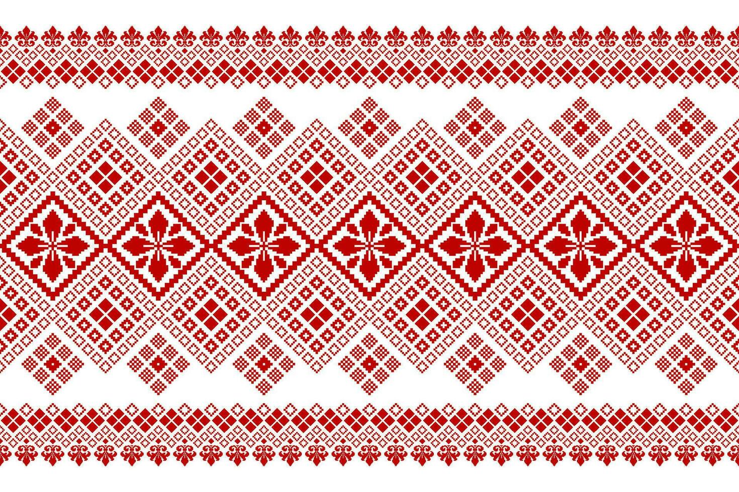 rojo cruzar puntada vistoso geométrico tradicional étnico modelo ikat sin costura modelo resumen diseño para tela impresión paño vestir alfombra cortinas y pareo de malasia azteca africano indio indonesio vector