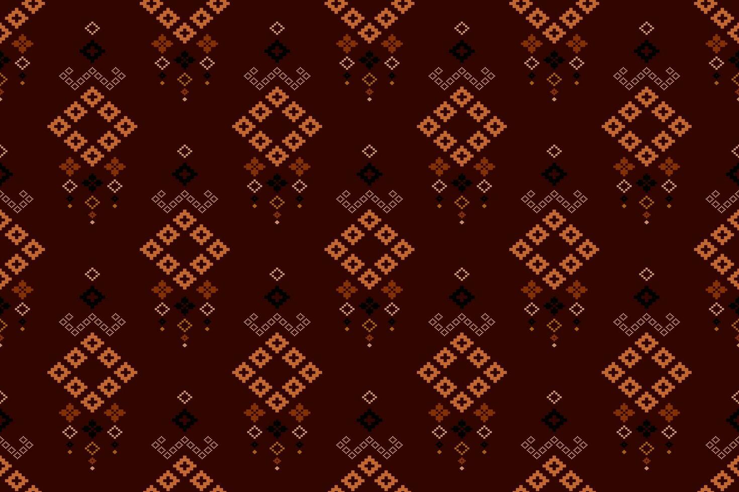Red Cross stitch colorful geometric traditional ethnic pattern Ikat seamless pattern abstract design for fabric print cloth dress carpet curtains and sarong Aztec African Indian Indonesian vector