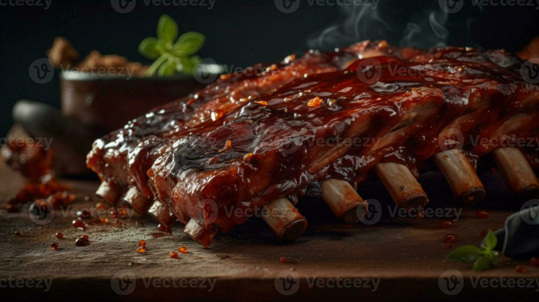 BBQ Pork Rib. Generative AI photo
