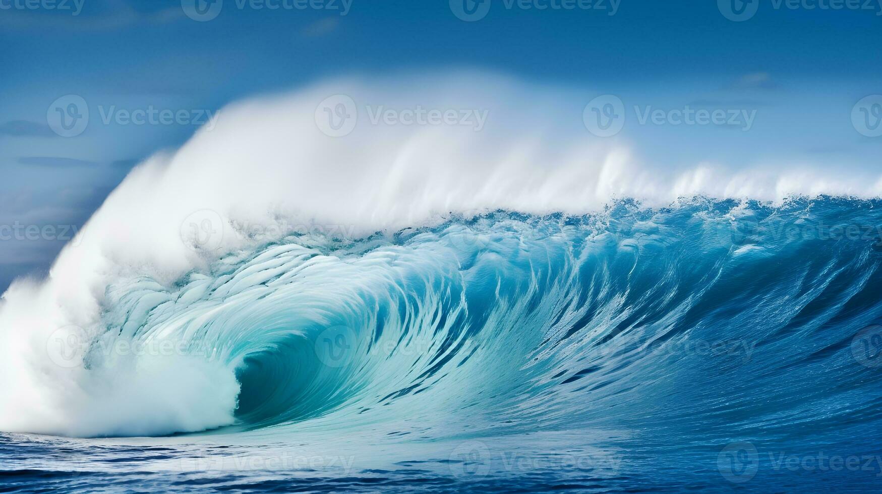 poderoso Oceano ola estrellarse en contra orilla. generativo ai foto