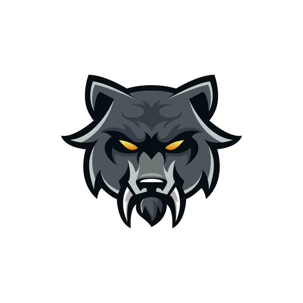 lobo mascota logo diseño vector modelo