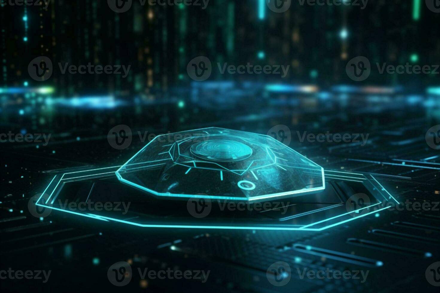 Generative AI. Futuristic Data Shield The Background of Safety Technology and Secure Data Connections photo