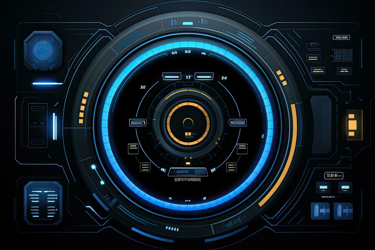 Futuristic virtual graphic touch user interface, HUD. Business, internet, technology concept, HUD Futuristic Interface.Hud, GUI for game background design, AI Generated photo