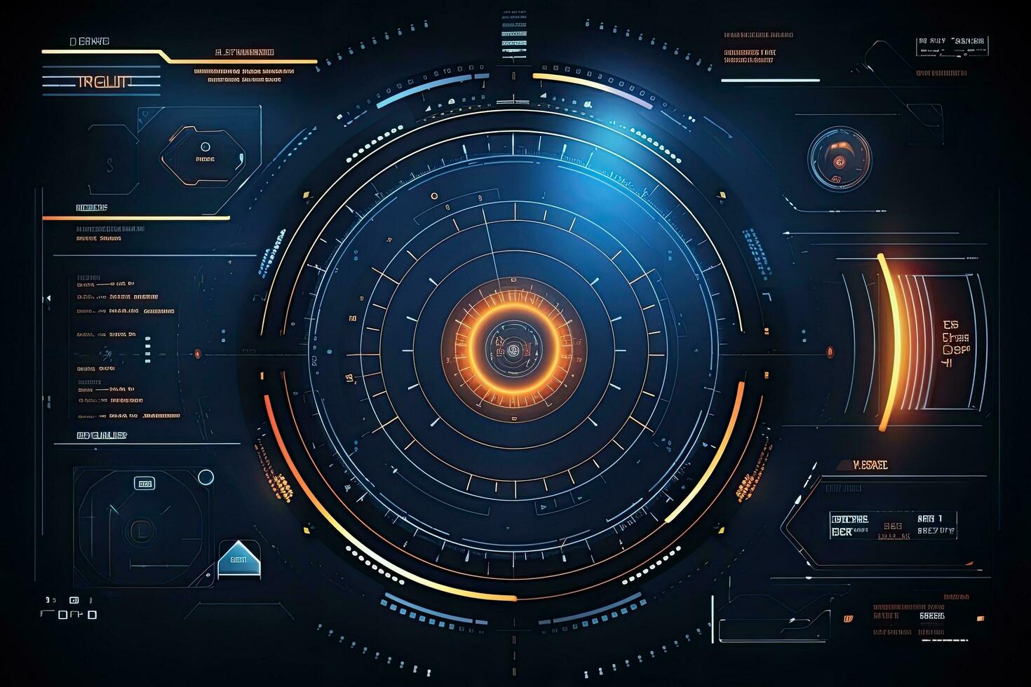 Futuristic HUD interface. User interface HUD. Futuristic user interface. Vector illustration, HUD Futuristic Interface.Hud, GUI for game background design. Technology background, AI Generated photo