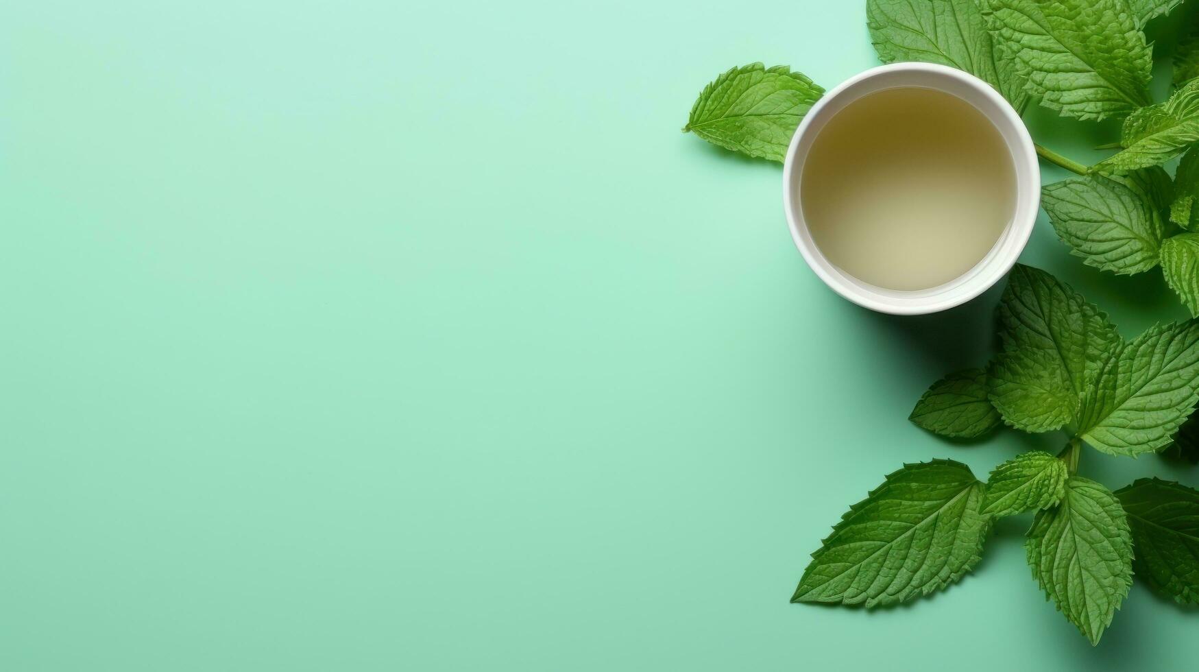 mint tea with copy space photo
