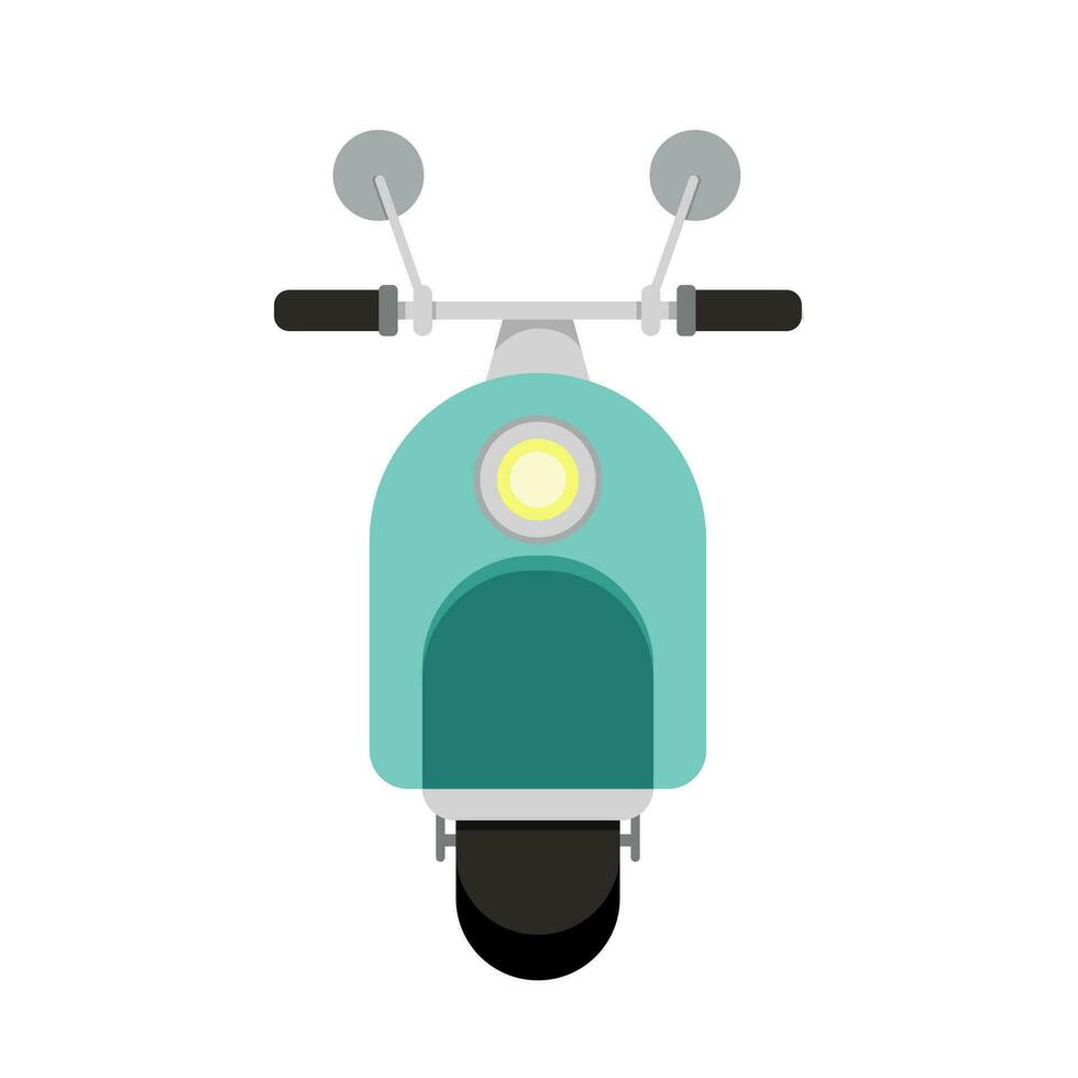 entrega scooter icono aislado en blanco antecedentes vector ilustración. linda dibujos animados motocicleta plano estilo. moto retro estilo