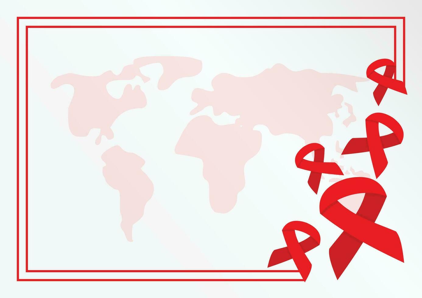 poster frame decoration with aids day symbol ribbon icon, border vector template for banner, flyer, presentation, social media, web.