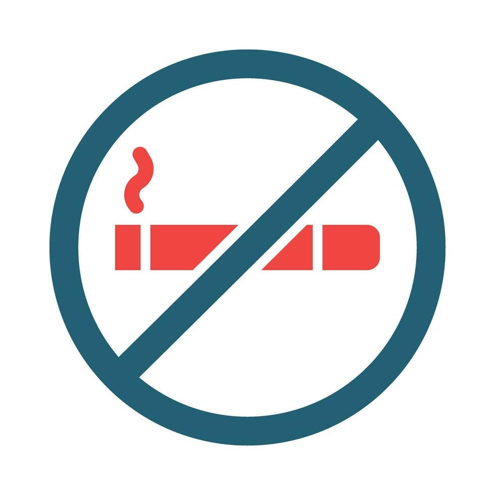 No Smoking Vector Glyph Two Color Icon For Personal And Commercial Use.