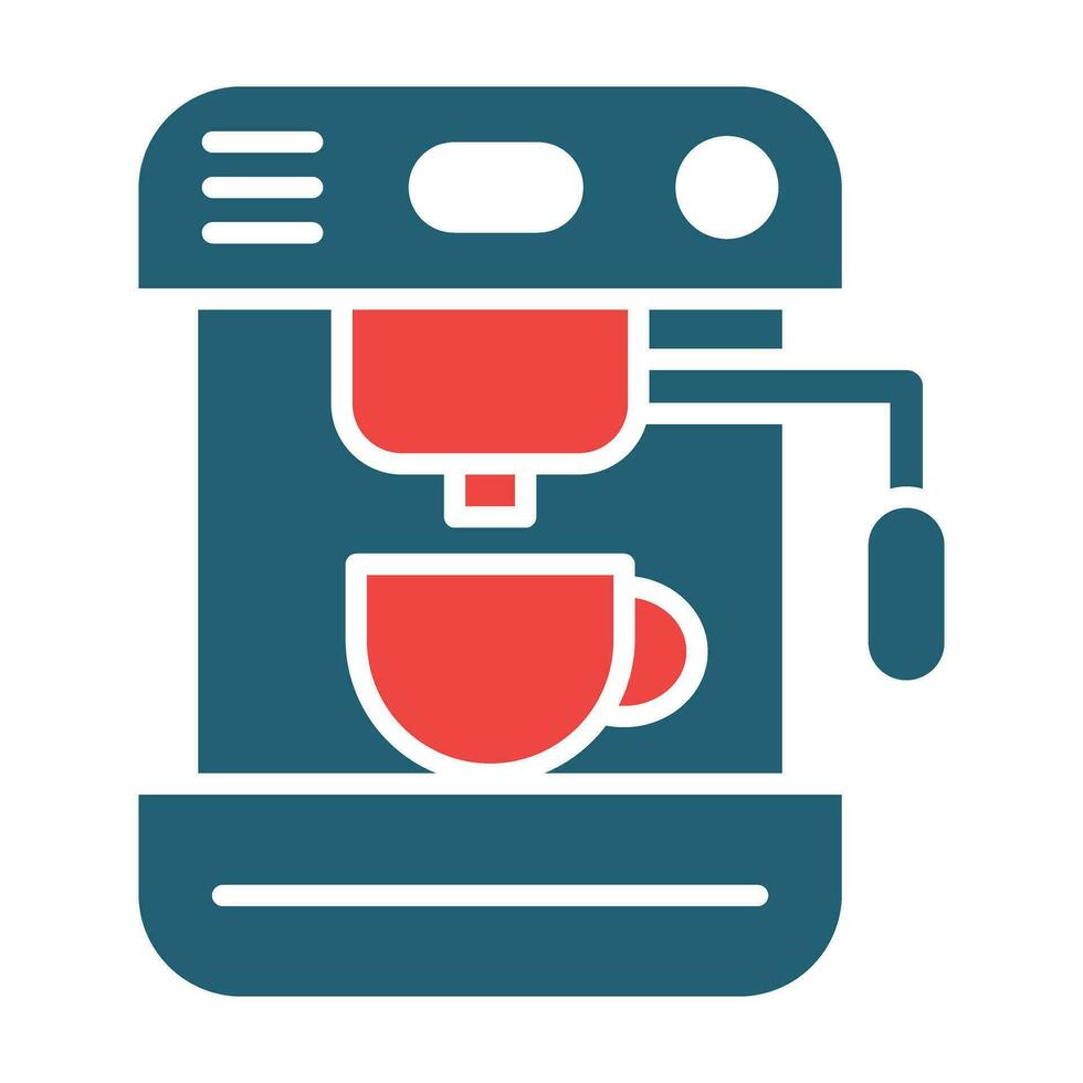 Coffe Maker Vector Glyph Two Color Icon For Personal And Commercial Use.