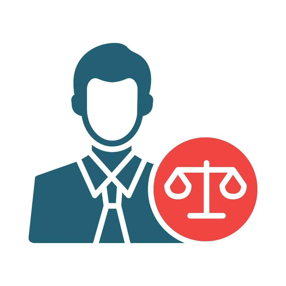 Legal Advisor Vector Glyph Two Color Icon For Personal And Commercial Use.