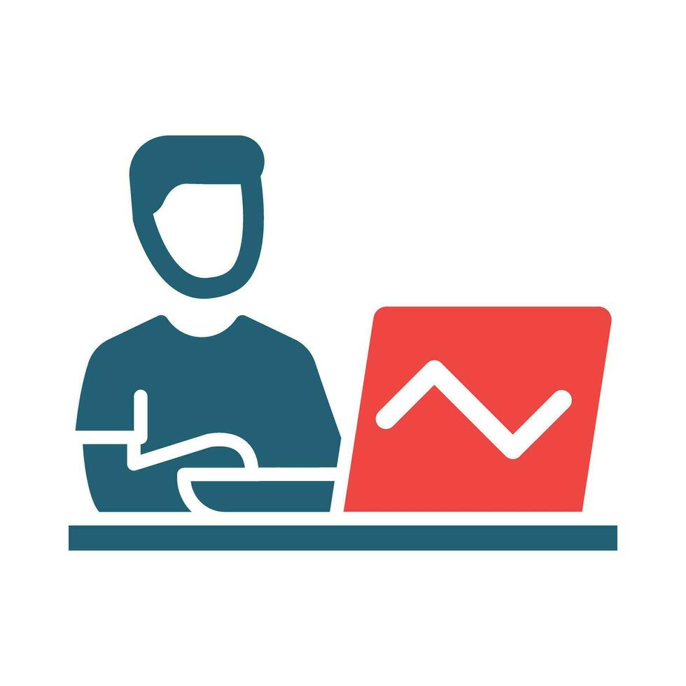 Trader Vector Glyph Two Color Icon For Personal And Commercial Use.
