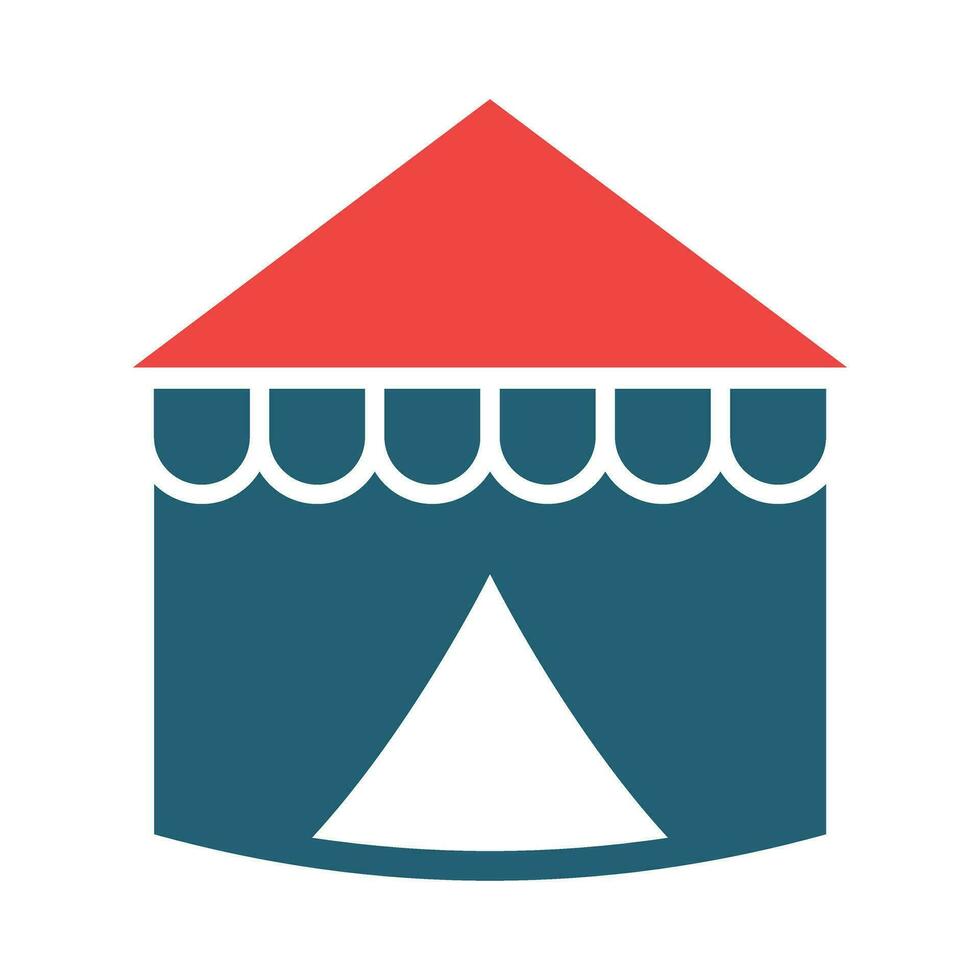 Circus Tent Vector Glyph Two Color Icon For Personal And Commercial Use.