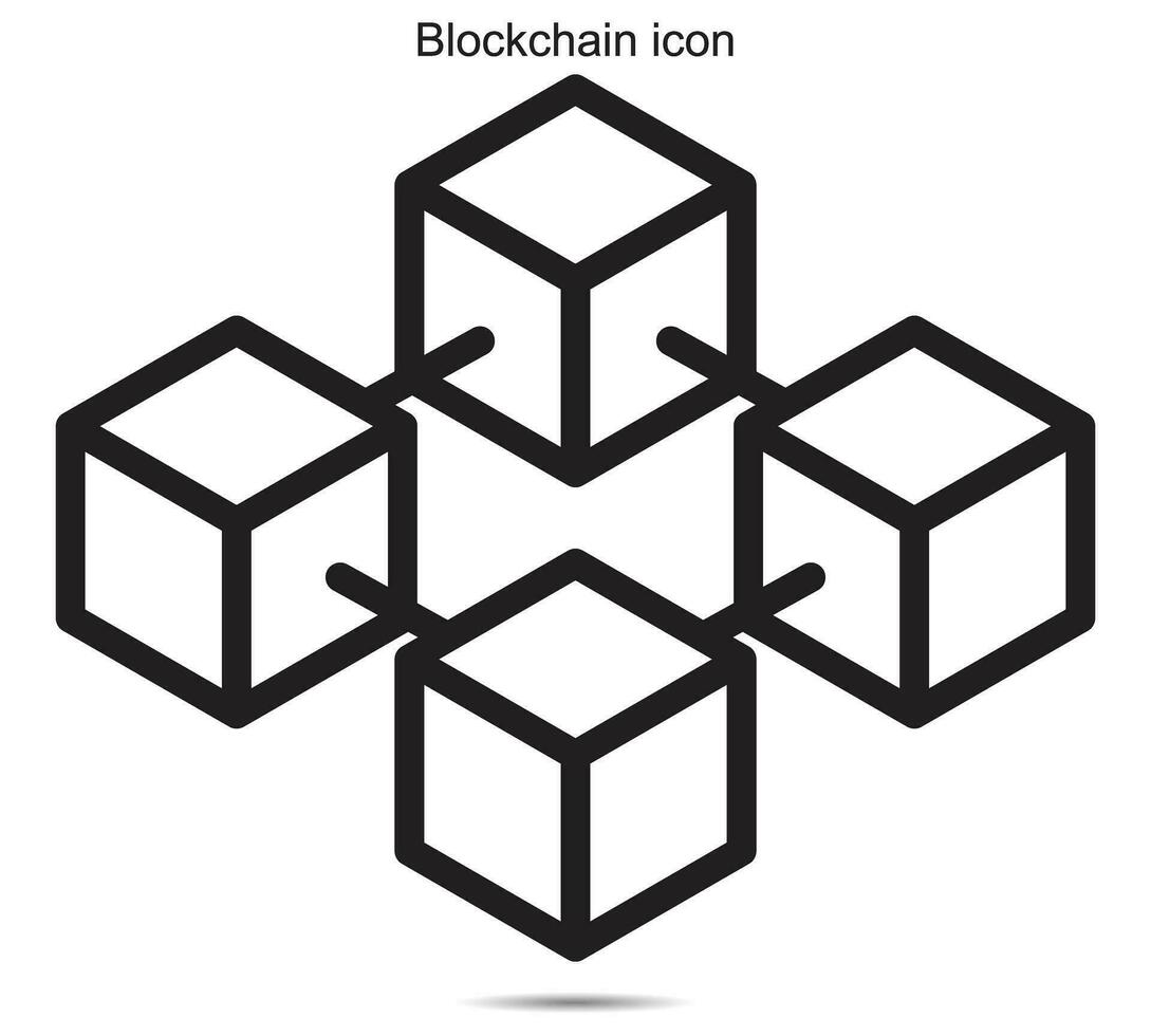 blockchain icono, vector ilustración