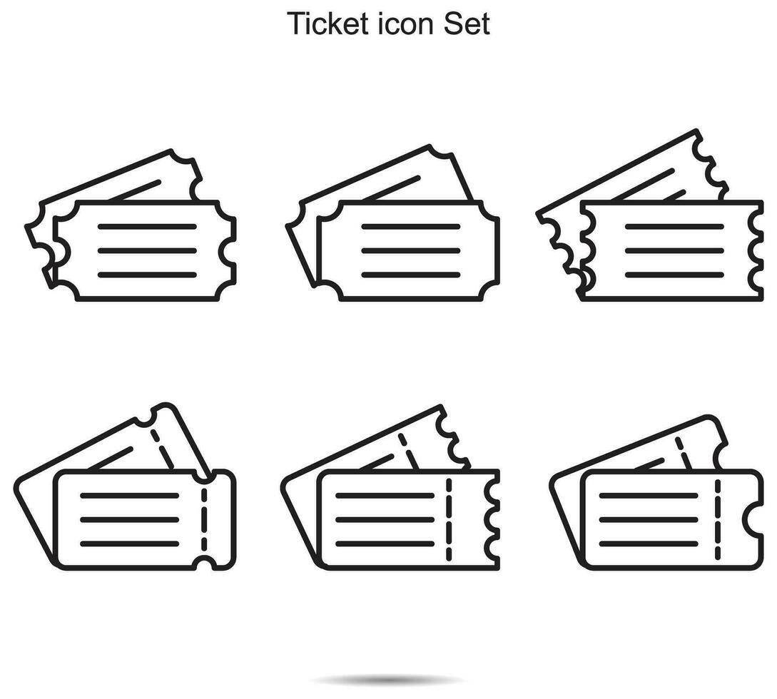 Ticket icons Set, Vector illustration