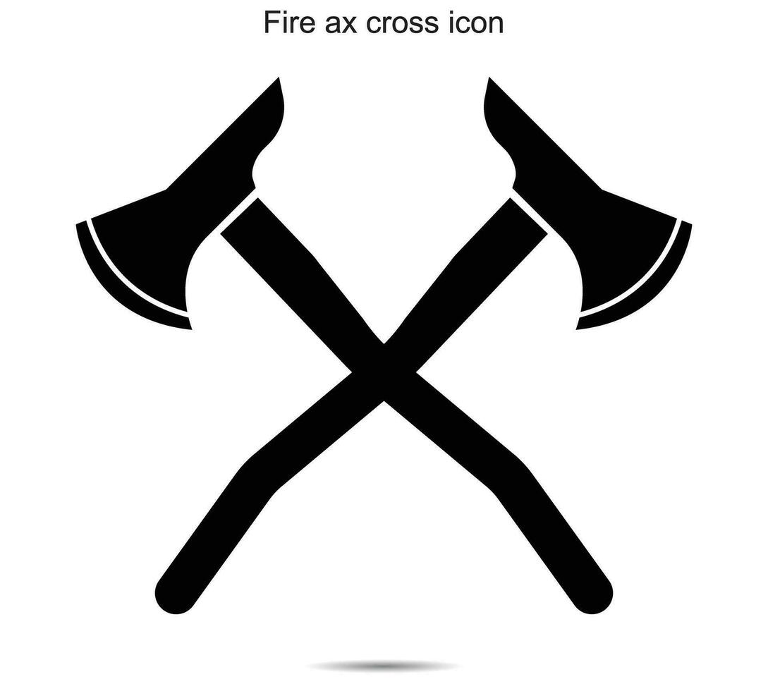 Fire ax cross icon, Vector illustration