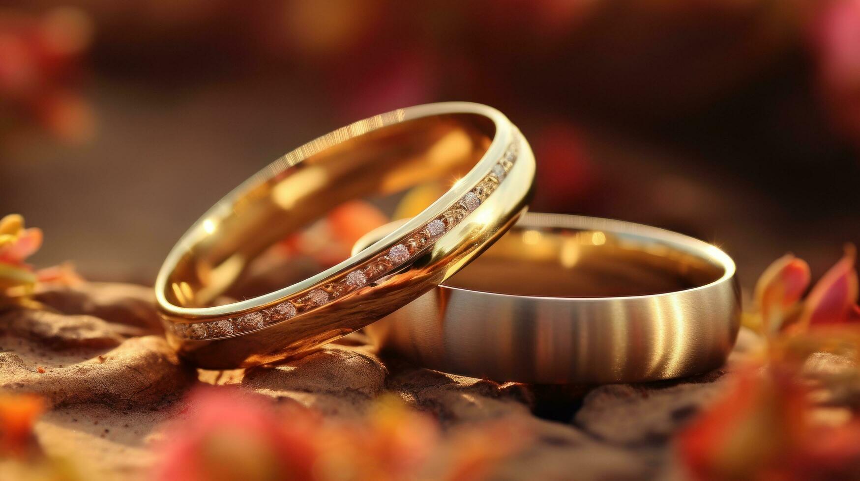 wedding rings on romantic background 32737913 Stock Photo at Vecteezy
