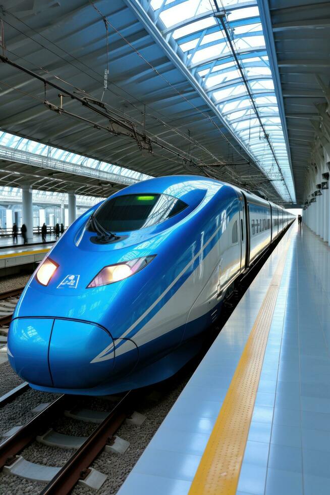 High-speed train. sleek, modern, and futuristic transportation. photo