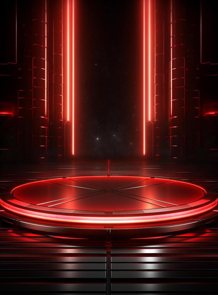 Ai Generative Backdrop Red Spotlights For Flyers, Banner and Backgrounds realistic image ultra hd high design photo