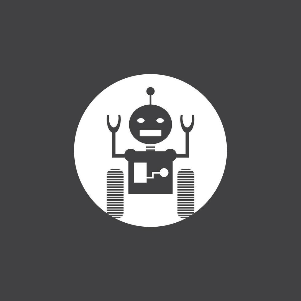 Robot logo template vector icon illustration design