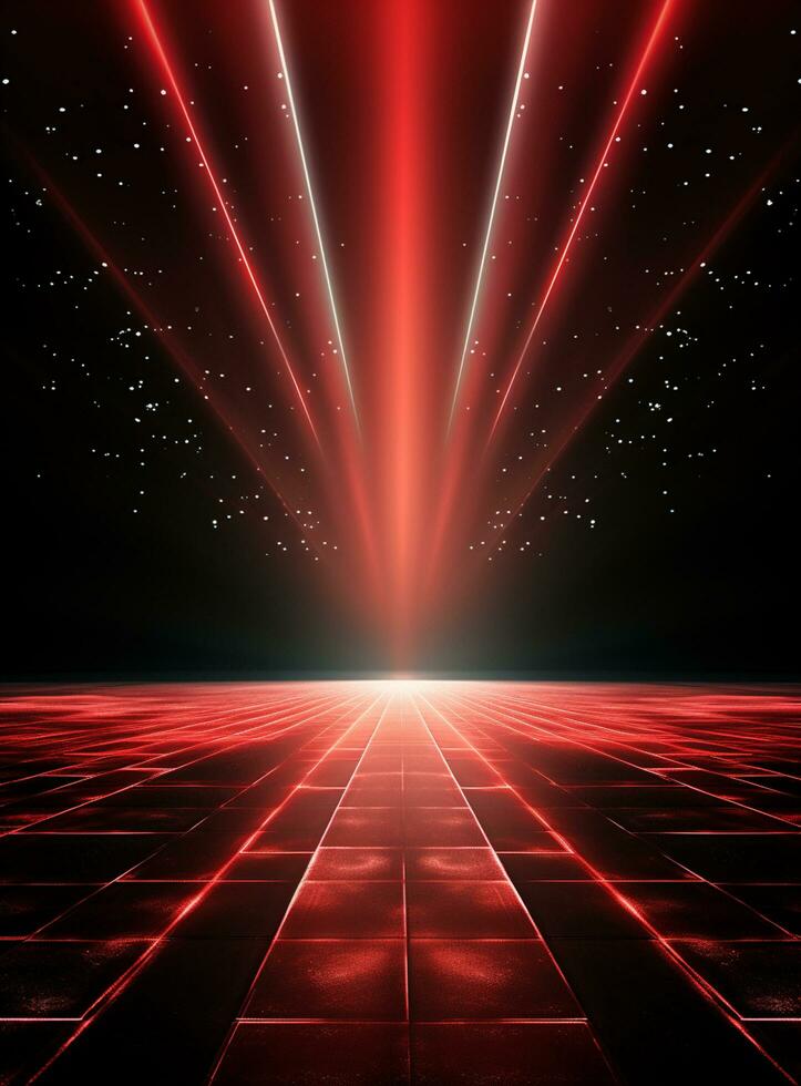 Ai Generative Backdrop Red Spotlights For Flyers, Banner and Backgrounds realistic image ultra hd high design photo