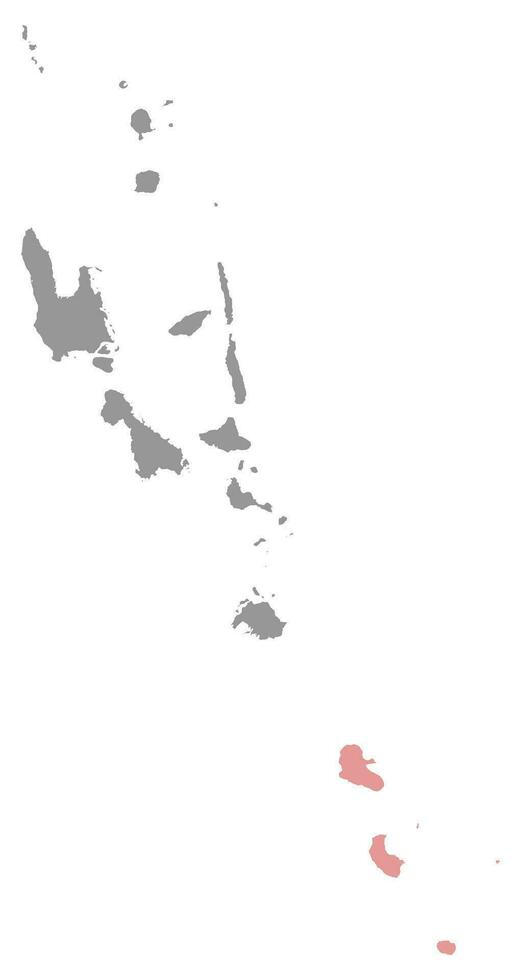 Tafea province map, administrative division of Vanuatu. Vector illustration.
