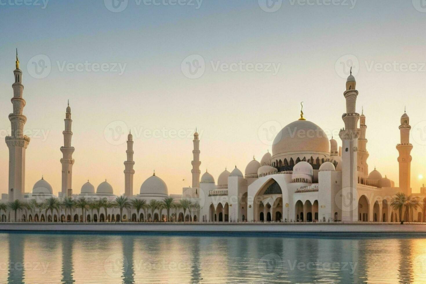 Sharjah Grand Mosque in Dubai. background. AI Generative Pro Photo