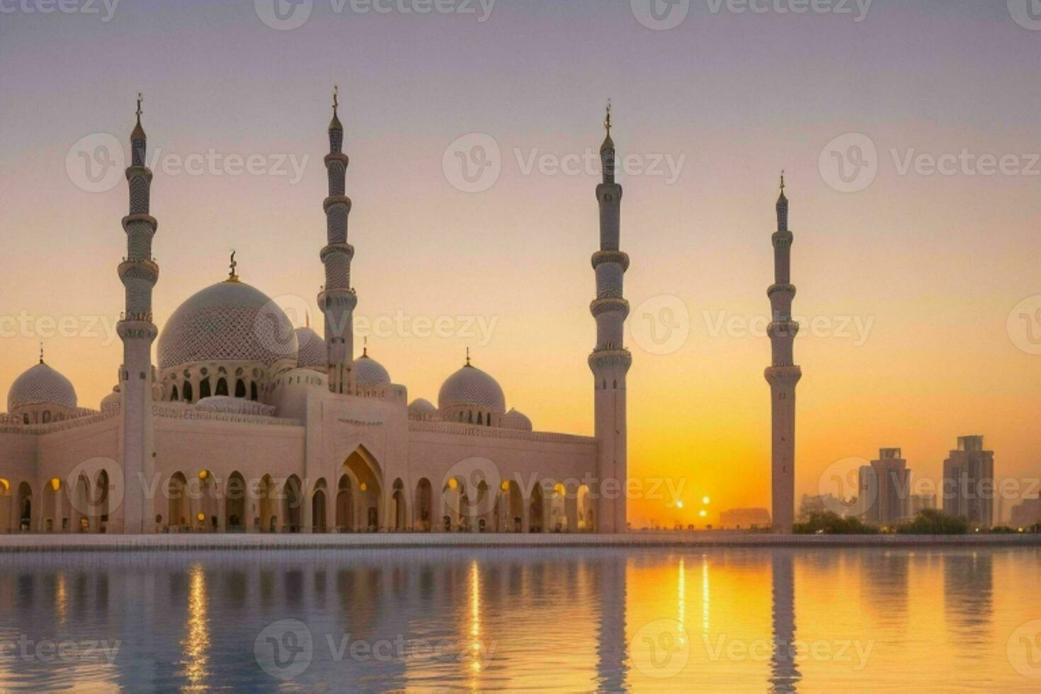 Sharjah Grand Mosque in Dubai. background. AI Generative Pro Photo