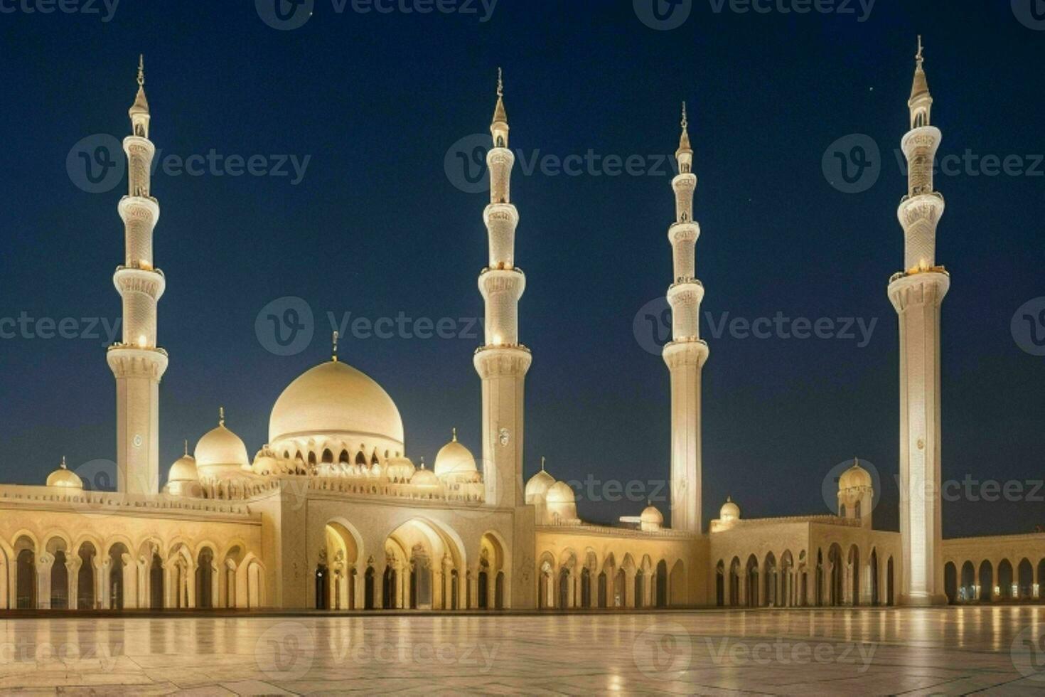 Sharjah Grand Mosque in Dubai. background. AI Generative Pro Photo