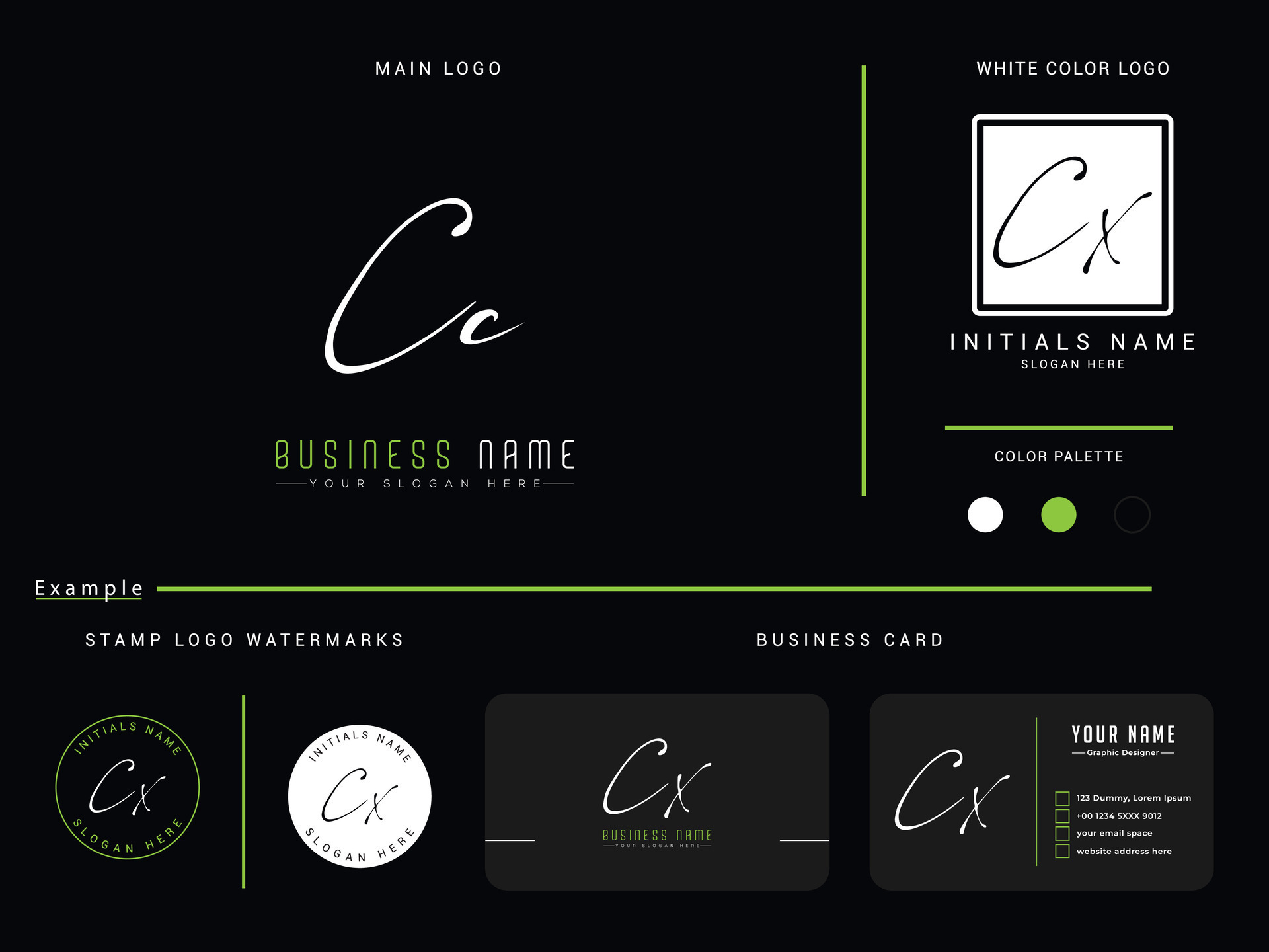 Minimal Floral Cc Logo Icon, Handwriting Cc Signature Letter Icon With