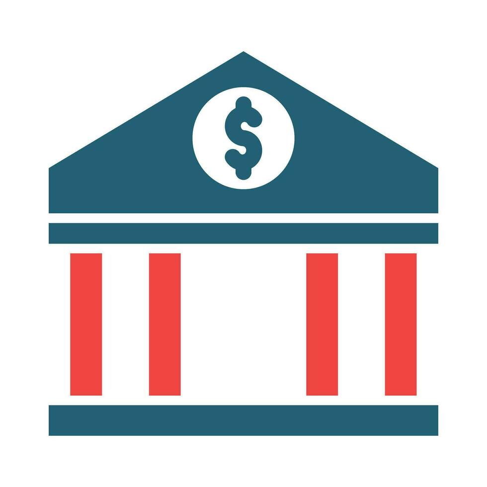 Banking System Vector Glyph Two Color Icon For Personal And Commercial Use.