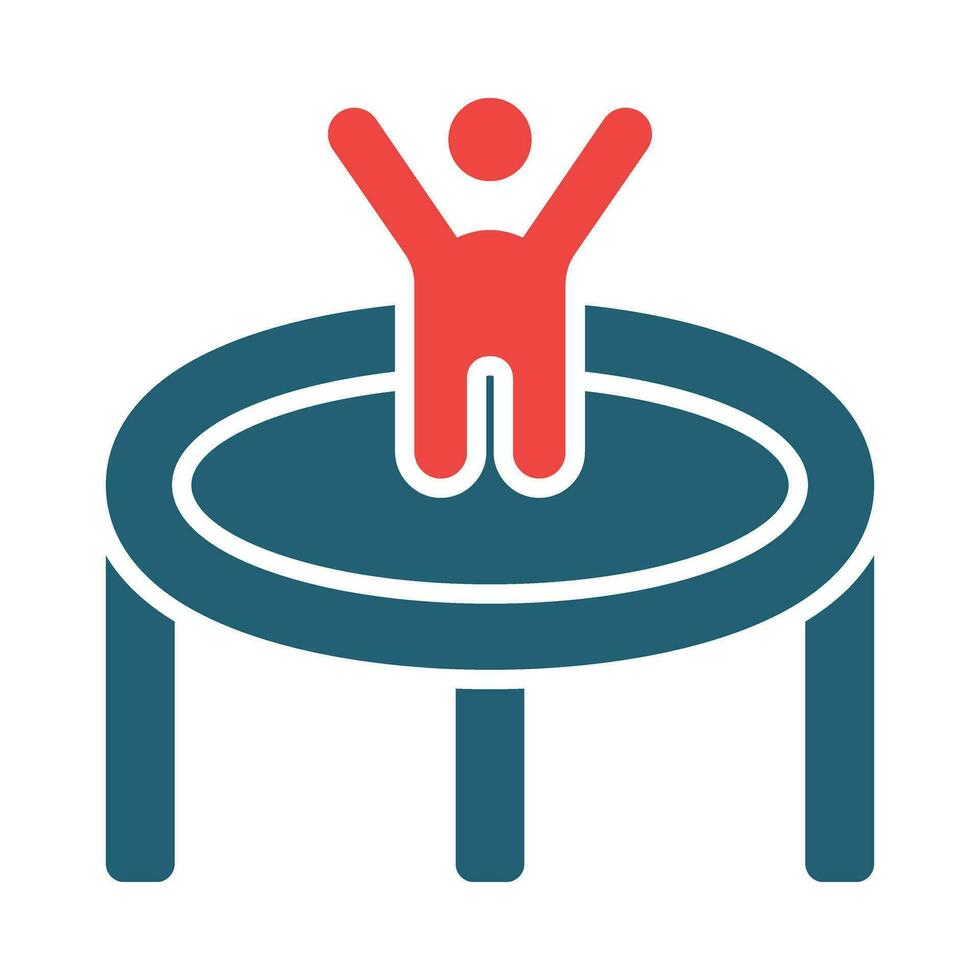 Trampoline Vector Glyph Two Color Icon For Personal And Commercial Use.