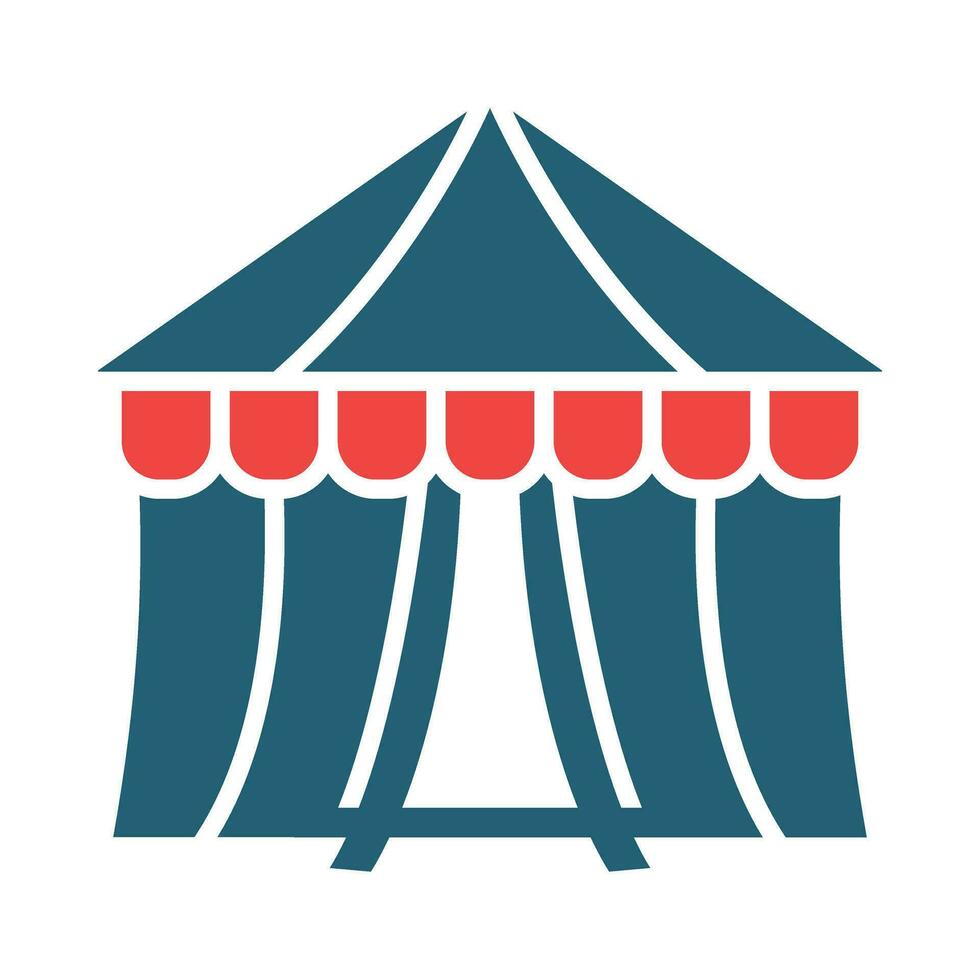 Circus Tent Vector Glyph Two Color Icon For Personal And Commercial Use.
