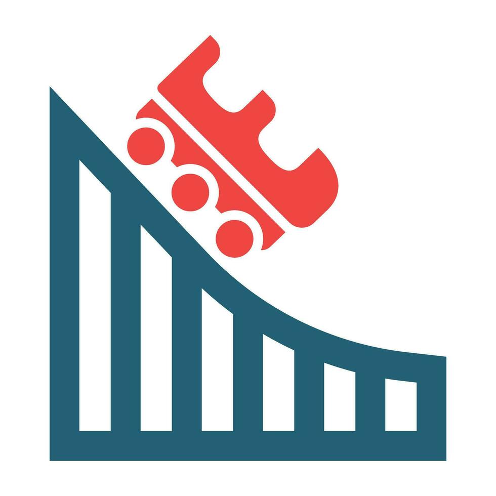 Roller Coaster Vector Glyph Two Color Icon For Personal And Commercial Use.