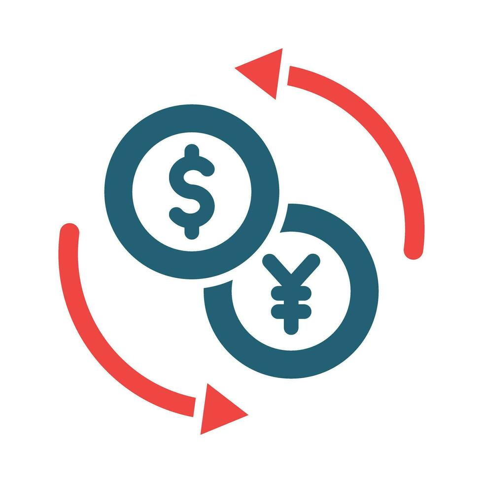 Currency Exchange Vector Glyph Two Color Icon For Personal And Commercial Use.