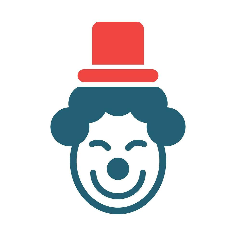 Clown Vector Glyph Two Color Icon For Personal And Commercial Use.