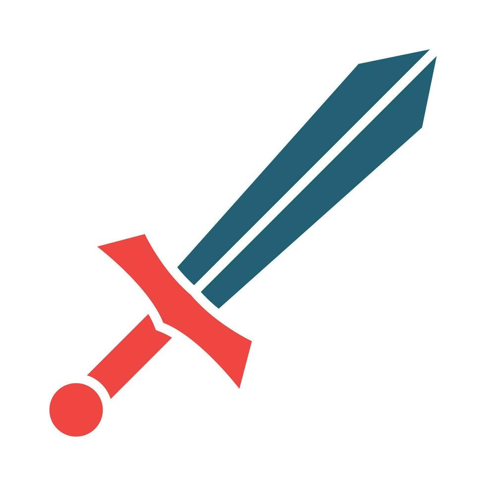 Sword Vector Glyph Two Color Icon For Personal And Commercial Use.