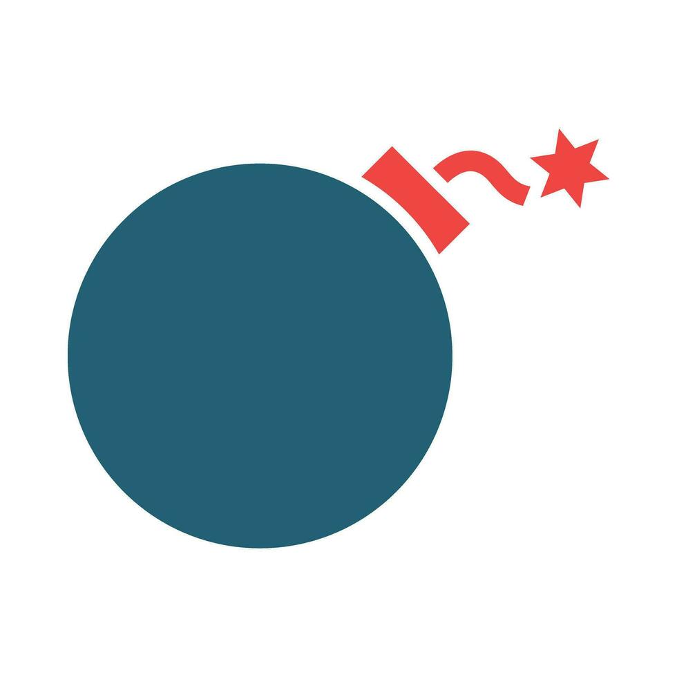 Bomb Vector Glyph Two Color Icon For Personal And Commercial Use.