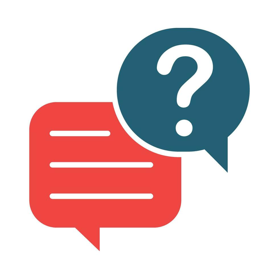 Question And Answer Vector Glyph Two Color Icon For Personal And Commercial Use.